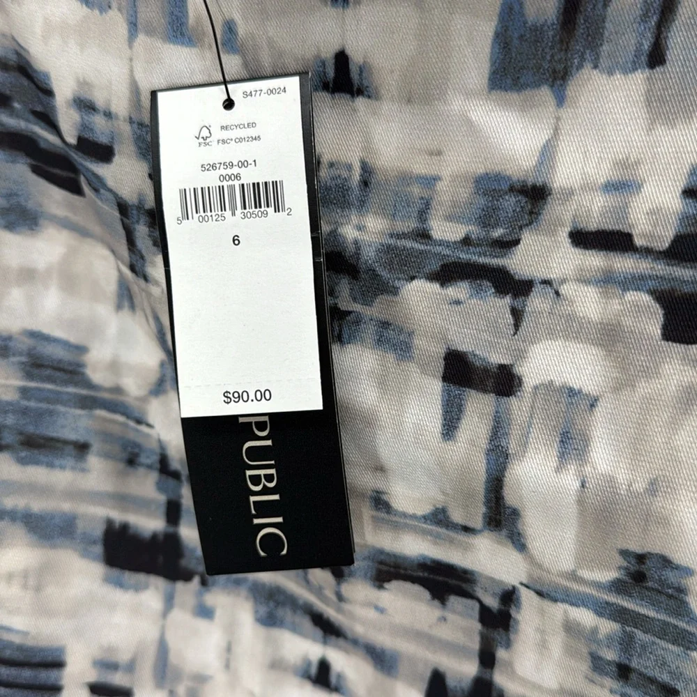 Banana Republic SILKY TWILL WRAP MIDI SKIRT Abstract Print 6 new below knee - Picture 10 of 13